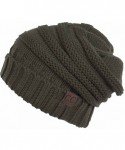 Skullies & Beanies 2pc Oversized Cable Knit Slouchy Beanie and Matching Gloves Set - New Olive - C9184Y5NXSW $29.62