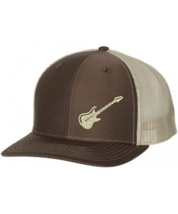 Baseball Caps Trucker Hat - Electric Guitar - Adjustable Snapback Men Women - Brown/Khaki - C118IKEIMX9 $57.25
