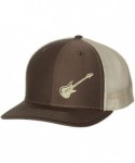 Baseball Caps Trucker Hat - Electric Guitar - Adjustable Snapback Men Women - Brown/Khaki - C118IKEIMX9 $32.44