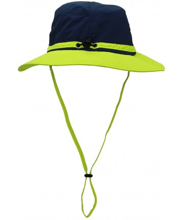 Sun Hats Outdoor Mesh Sun Hat Wide Brim Sun Protection Hat Fishing Hiking Hat - 2-blue Fluorescent Green - CC17YLCAUQS $29.43
