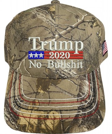 Baseball Caps Trump US Flag 2020 No Bull$hit Embroidered Realtree Camo Structured Adjustable One Size Fits All Hat - CL18RGH6...