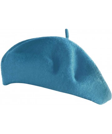 Berets French Beret- Lightweight Casual Classic Solid Color Wool Beret - Baby Blue - CL12JKNSX1R $14.37