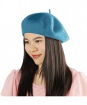 Berets French Beret- Lightweight Casual Classic Solid Color Wool Beret - Baby Blue - CL12JKNSX1R $14.37