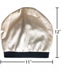 Skullies & Beanies Satin Lined Sleep Cap Cotton Slap Hat Slouchy Beanie Night Bonnet - Black+light Gray - CE18Z5DCS8N $24.73