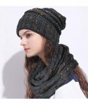 Skullies & Beanies Womens Winter Hats Infinity Scarf Set Warm Knit Fleece Slouchy Beanie Hat Gifts - A3-confetti Melange Gray...