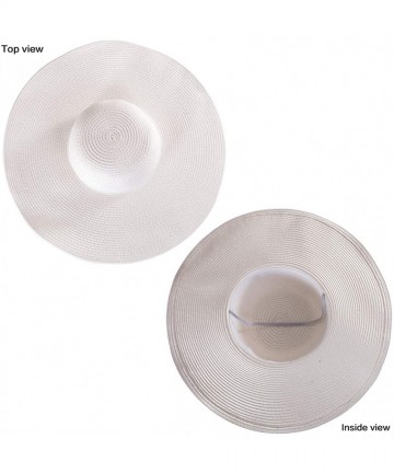 Sun Hats Women's Wide Brim Sun Hat - Sun Protection Floppy Straw Hat Summer Beach Hat - C618O2EYCYM $18.60
