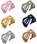 Headbands Fashion Solid Color Wide Multilayer Knotted Hairband Headband Headwear for Women Coffee - Coffee - CG18YA3564L $12.14