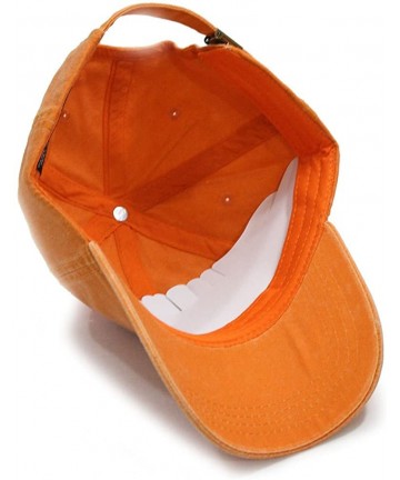 Baseball Caps Vintage Washed Dyed Cotton Twill Low Profile Adjustable Baseball Cap - C Pumpkin Orange - C812L0IFPJ3 $19.38