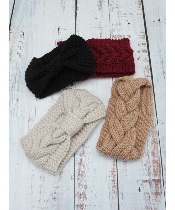 Cold Weather Headbands Cable Knit Headbands Crochet Head Band Braided Winter Warmer Ear Head Wraps for Women Girls - C918L4YL...