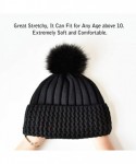 Skullies & Beanies Winter Hats for Women Fur Pom Pom Hats Knitted Cuff Bobble Beanie Warm Wool Ski Cap - CH18AZOKZCQ $16.43
