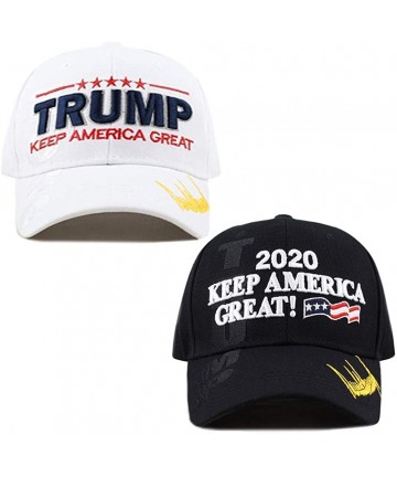 Skullies & Beanies Donald Trump 2020 Keep America Great Cap Adjustable Baseball Hat with USA Flag [2/3 Pack] - CL18WQ0UDQ6 $2...