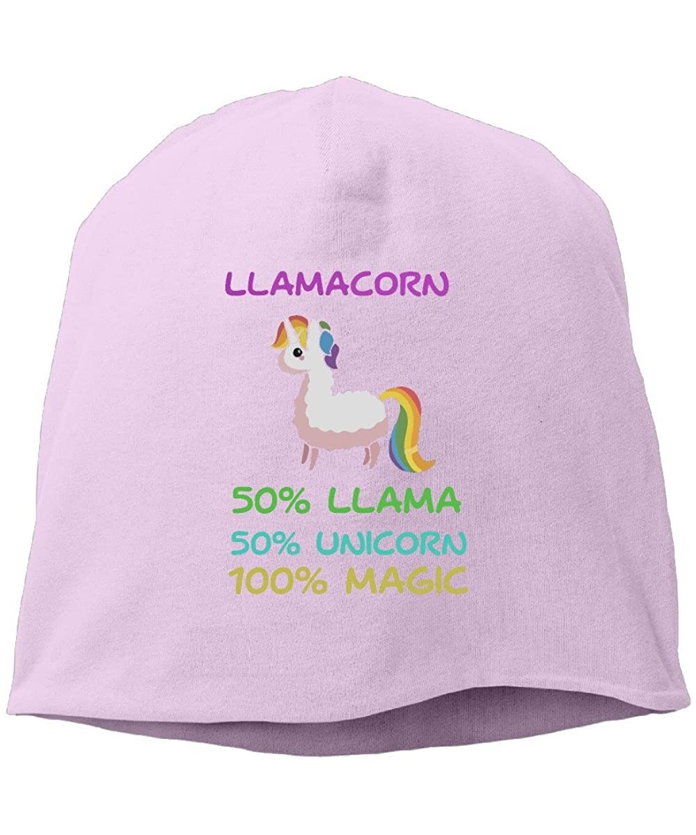 Skullies & Beanies Llamacorn Cute Llama Unicorn Beanies Cap For Men Women - Pink - CR186T6CXHY $23.75