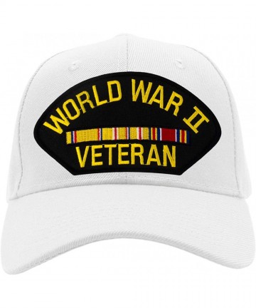 Baseball Caps World War II Veteran - Asiatic Campaign Hat/Ballcap Adjustable One Size Fits Most - White - CE18TSKKGYG $33.40