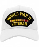 Baseball Caps World War II Veteran - Asiatic Campaign Hat/Ballcap Adjustable One Size Fits Most - White - CE18TSKKGYG $33.40