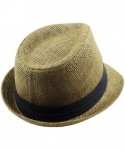 Fedoras Summer Fedora Panama Straw Hats with Black Band - Olive - C91835A2RHL $17.28
