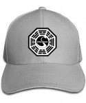 Skullies & Beanies Unisex Sandwich Peaked Cap Dharma Swan Logo Adjustable Cotton Baseball Caps Red - Ash - CG18D5KY0X7 $24.05