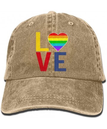 Baseball Caps Unisex LGBT Gay Pride Love Denim Jeanet Baseball Cap Adjustable Sun Hat for Men Or Women - Natural - C8187KSKCC...