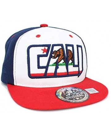 Baseball Caps Embroidered CALI Bear in CALI with California MAP Snapback Cap - Navy/White/Red - C618M3TMLG6 $16.50