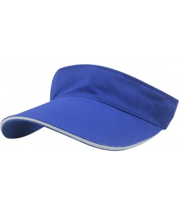 Sun Hats Women's Summer Beach Traveling Wide Brim Visor Cap Sun Hats - Sapphire Blue - CU12LYJK34F $13.42