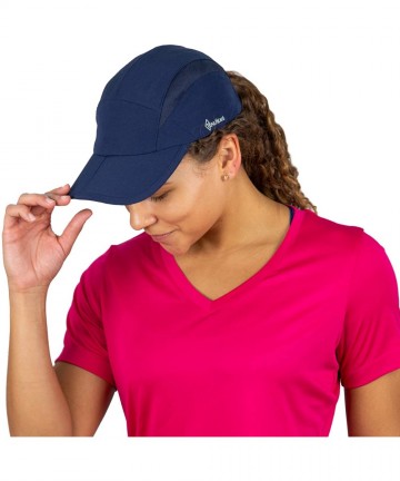 Sun Hats Folding Bill Running Hat for Women - Summer Cap with UV Protection - Navy - C918LDM2OHA $51.57