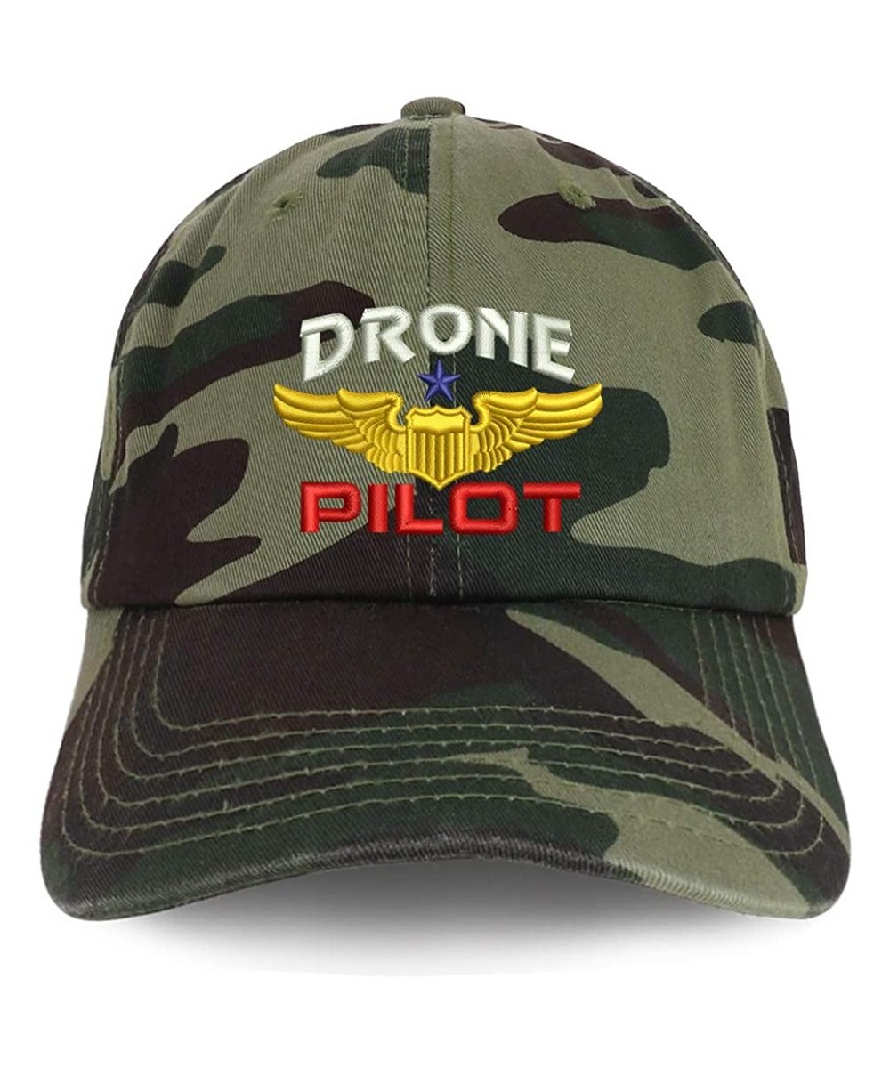Baseball Caps Drone Pilot Aviation Wing Embroidered Soft Crown 100% Brushed Cotton Cap - Camo - C018KY8MONY $21.89