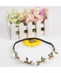 Headbands Hippie Love Flower Garland Crown Festival Wedding Hair Wreath BOHO Floral Headband - White - C511MM4OI0R $10.23