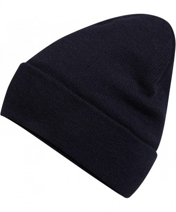 Skullies & Beanies Mens Pro Climate Genuine Thinsulate Knitted Beanie Hat Plain- Hi Vis Yellow or Marl - Navy - C818IRNDX29 $...