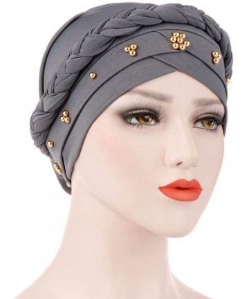 Skullies & Beanies Summer Ruffle Diamond Headscarf - Gray - CN18OL0GLN9 $21.45