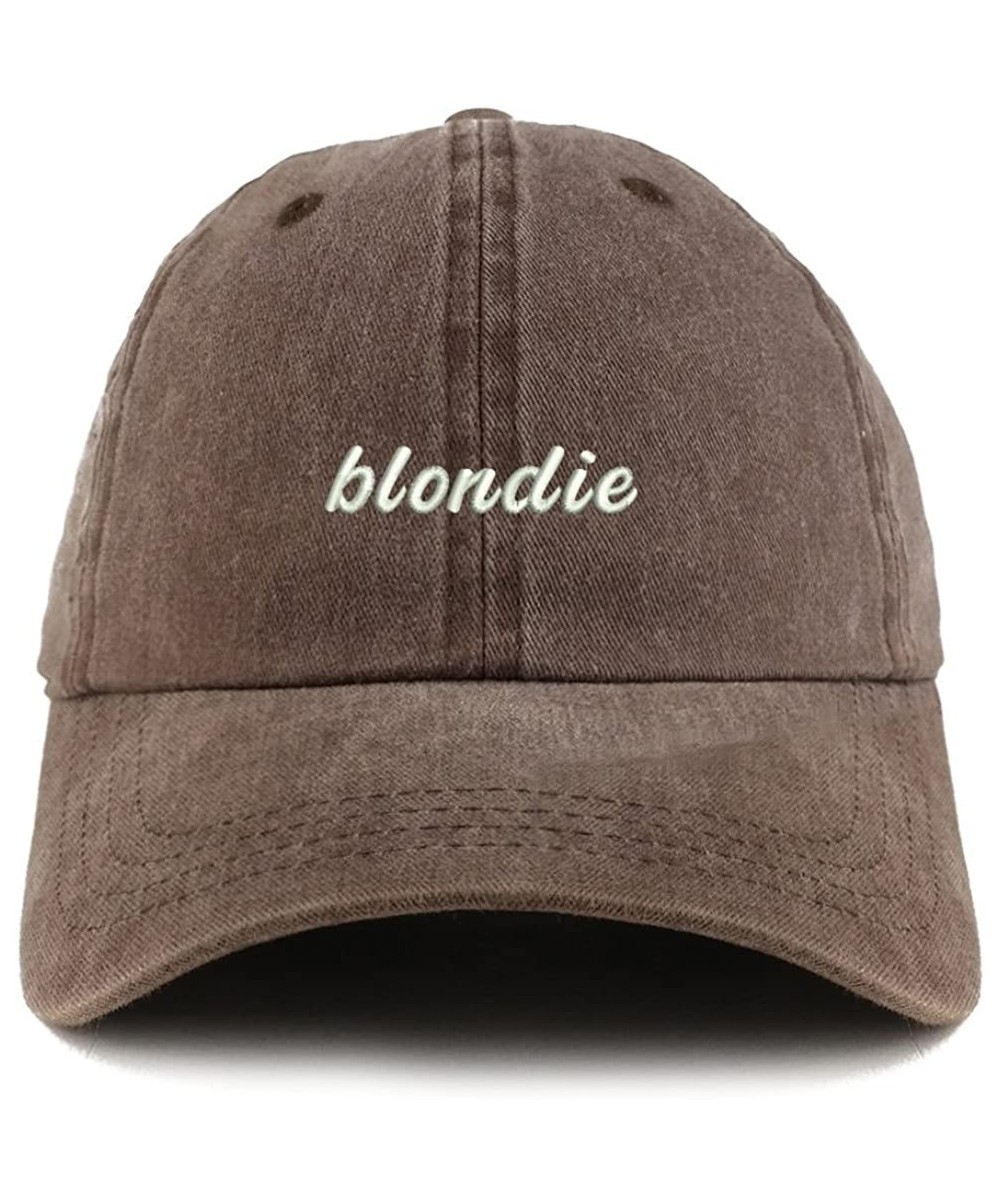 Baseball Caps Blondie Embroidered Pigment Dyed Unstructured Cap - Brown - C618D4E2AUG $22.14