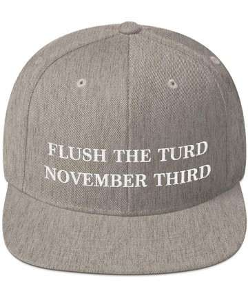 Baseball Caps Flush The Turd November Third Hat (Embroidered Wool Blend Cap) Anti Donald Trump - Heather Grey - CE18XUQRS87 $...