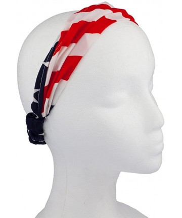 Headbands American Flag Stars Stripes 4th of July Stretch Headband Head Band - CZ11WYT0ZBL $12.01