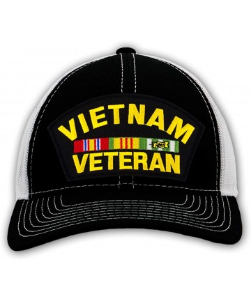 Baseball Caps Vietnam Veteran Hat/Ballcap Adjustable-Back"One Size Fits Most" - Mesh-back Black & White - C518QGH53LA $49.66