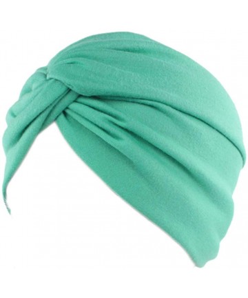 Skullies & Beanies Women's Sleep Soft Turban Pre Tied Cotton India Chemo Cap Beanie Turban Headwear - Green1 - C0198HCU298 $1...