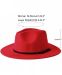 Fedoras Wide Brim Fedora Hats for Women Dress Hats for Men Two Tone Panama Hat with Belt Buckle/Bowknot Band - CA193ON3M57 $3...