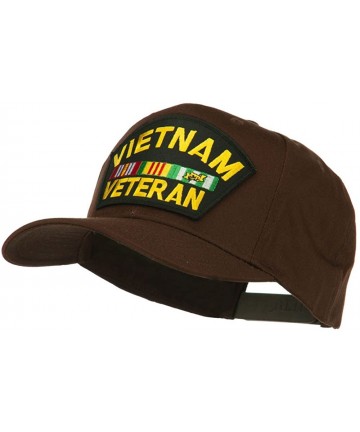 Baseball Caps Vietnam Veteran Patched High Profile Cap - Brown - CZ11ND5K3DZ $24.22