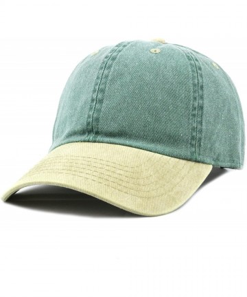 Baseball Caps 100% Cotton Pigment Dyed Low Profile Dad Hat Six Panel Cap - 5. Green Khaki - CO12NVHKOVL $12.31