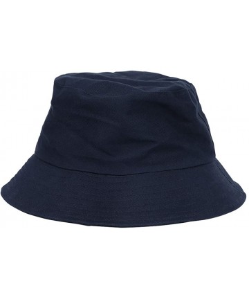 Sun Hats Womens UPF50+ Linen/Cotton Summer Sunhat Bucket Packable Hats w/Chin Cord - Blue - CZ1987YZYS2 $17.25