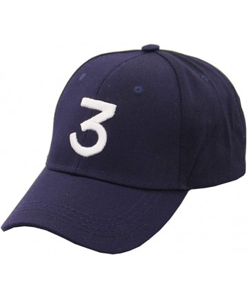 Baseball Caps Chance The Rapper Baseball-Cap Embroidered 3 Dad Hat Hip-Hop - Navy - CV18QZ98XKH $15.04