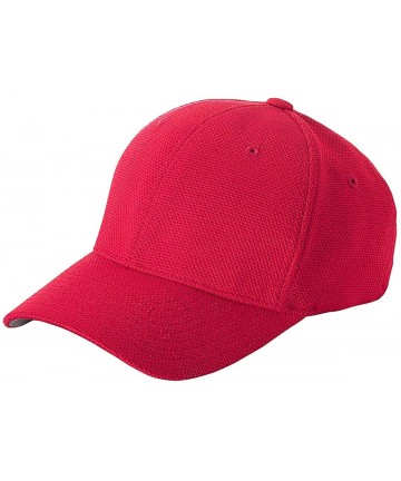 Baseball Caps Athletic Cool and Dry Pique Mesh Cap - Red - CM110MKSG51 $13.03
