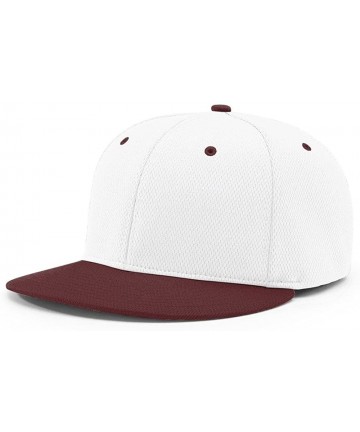 Baseball Caps PTS40 DRYVE R-Flex FIT PTS 40 Baseball HAT Ball Cap - White/Maroon - CZ186XM8Q0G $12.85