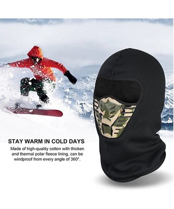 Balaclavas Adult Winter Fleece Grasping Balaclavas Face Cover Windproof Ski Mask Hat Halloween.YR.Lover - Black2 - CX12N8WV97...