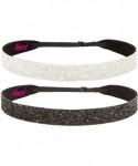 Headbands Adjustable NO Slip Wide Bling Glitter Headbands for Women Girls & Teens Black Duo Pack - Black & White - C011N47UI0...
