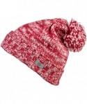 Skullies & Beanies Evony Pom Pom Beanie - Slouchy Oversized Beanie Hat - Warm and Soft Knit - Red - CB18926Q5H8 $17.94