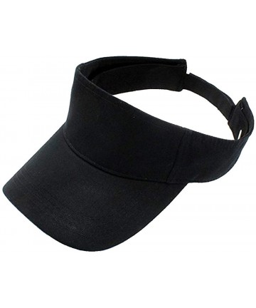 Visors Women Wide Brim Visor Hat UV Sunblock Sun Protection Beach Sports Tennis Golf Hats - Black-velcro - CG18R8HGZIT $21.78