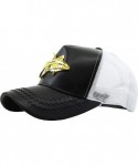 Baseball Caps Dominican Republic Gold Badge Wolf Rooster Tuna Trucker Cap Adjustable Snapback Hat - 3.(tuna) Black/White - CD...