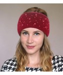 Cold Weather Headbands Womens Ear Warmer Headbands Cable Knitted Turban Headwrap Leopard Pearl Hairband - Black+pink+leopard ...