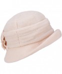 Berets Womens Gatsby 1920s Winter Wool Cap Beret Beanie Cloche Bucket Hat A299 - Ivory - C3126JZ5XFX $20.01