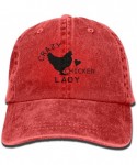 Cowboy Hats Crazy Chicken Trend Printing Cowboy Hat Fashion Baseball Cap for Men and Women Black - Red - CB1804CXKX2 $17.69