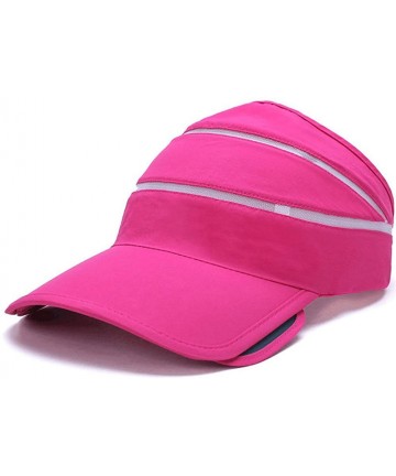 Sun Hats Adjustable Visor Sun Hat Sports Cap Golf Tennis Beach Summer Hats - Rose Red - CH1836HYQC5 $12.27