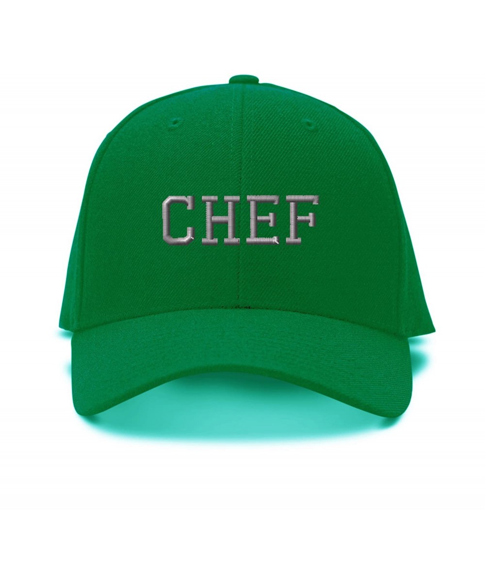 Baseball Caps Baseball Cap Silver Letters Chef Embroidery Dad Hats for Men & Women 1 Size - Kelly Green - C612L4FWE2N $22.46